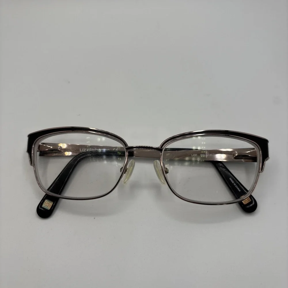 Liz Claiborne Petite Eyeglasses Frames L450 003 Black Rose Gold 48-16-130 w/case
